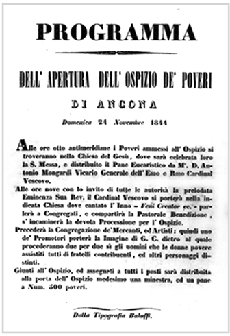 Documento apertura Ospizio de' Poveri