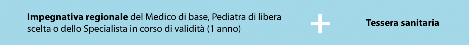 documenti necessari: Impegnativa del Medico + Tessera sanitaria