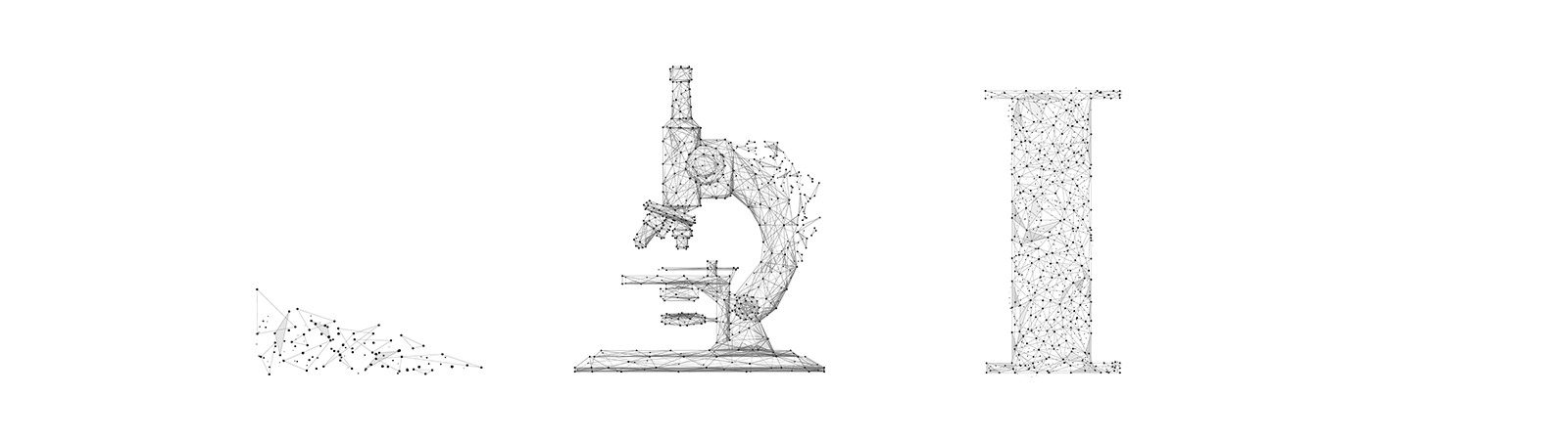Microscopio e lettera I maiuscola